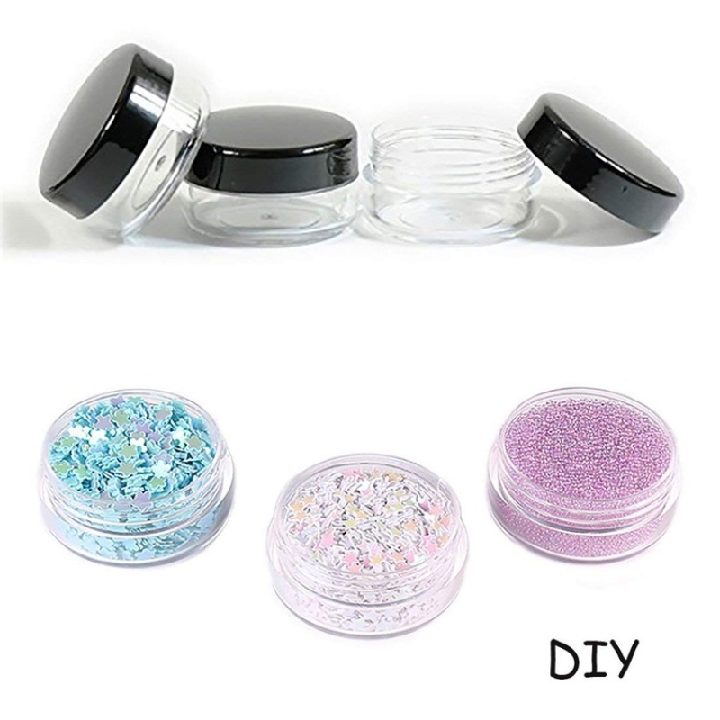 Free Sample Travel Size  Black Vials Containers 3g 5g Small Jar Plastic