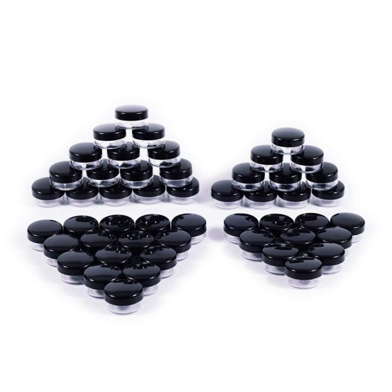 Free Sample Travel Size  Black Vials Containers 3g 5g Small Jar Plastic