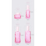 Empty pink Luxury Skincare Lotion Bottles New Cosmetic Packaging Glass Pump Bottle 100ml