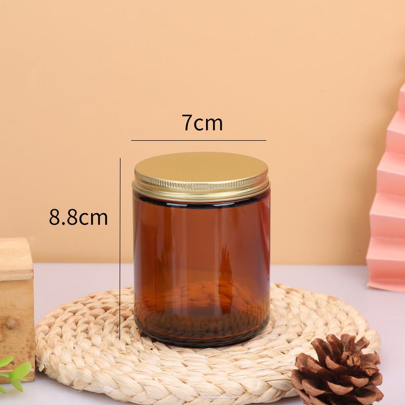 Wholesale 4oz 8oz Colored Glass Empty Jars Aluminum Cap Recyclable Feature for Candles