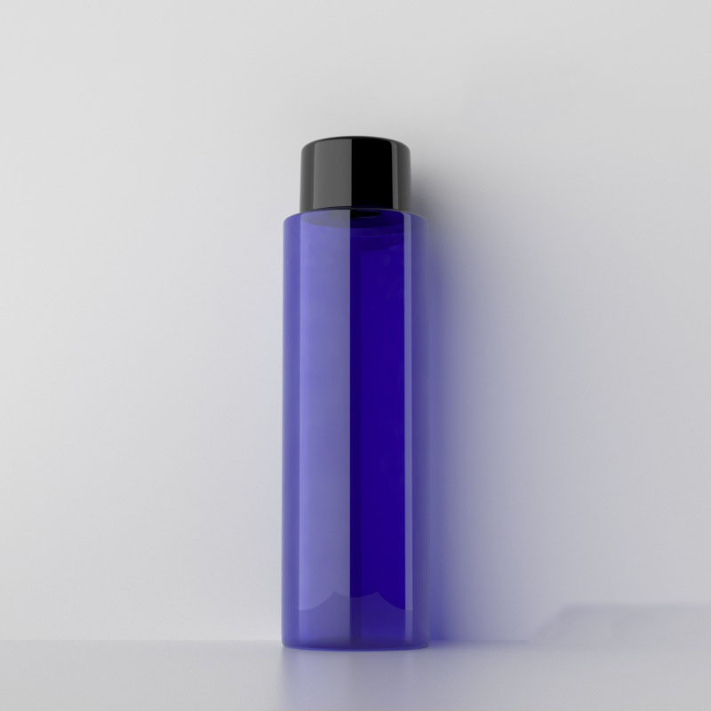 200ml PET for Clear Cosmetic Cylinder Bottles Double Screw Cap with Pump Sprayer Twist-up Sealing Type