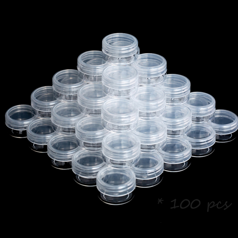 5g Transparent Black Mini Sample Lipstick Empty Jar Round Cream Cosmetic Container Recyclable for Eye Cream Use