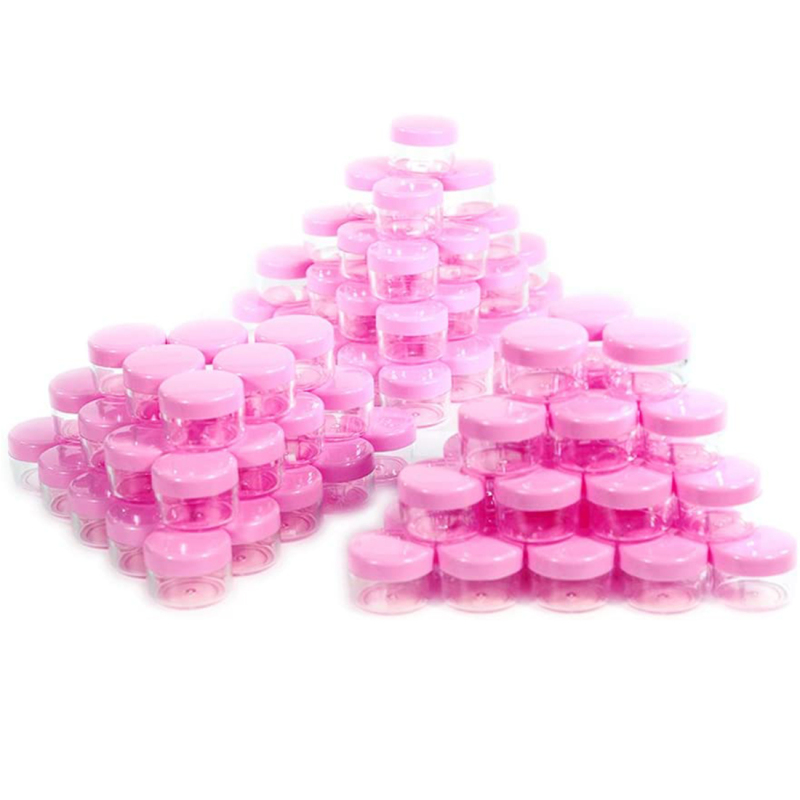 5g Transparent Black Mini Sample Lipstick Empty Jar Round Cream Cosmetic Container Recyclable for Eye Cream Use