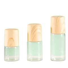 Wooden Lid 1ml 2ml 3ml 5ml Cosmetic Glass Serum Roller Bottles Skincare Essential Oil Glass Roller Bottle