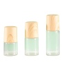 Wooden Lid 1ml 2ml 3ml 5ml Cosmetic Glass Serum Roller Bottles Skincare Essential Oil Glass Roller Bottle