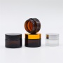 High Quality Empty Packaging 5g 10g 20g 50g 100g Amber clear Cosmetic Jars Glass Makeup Jars Glass