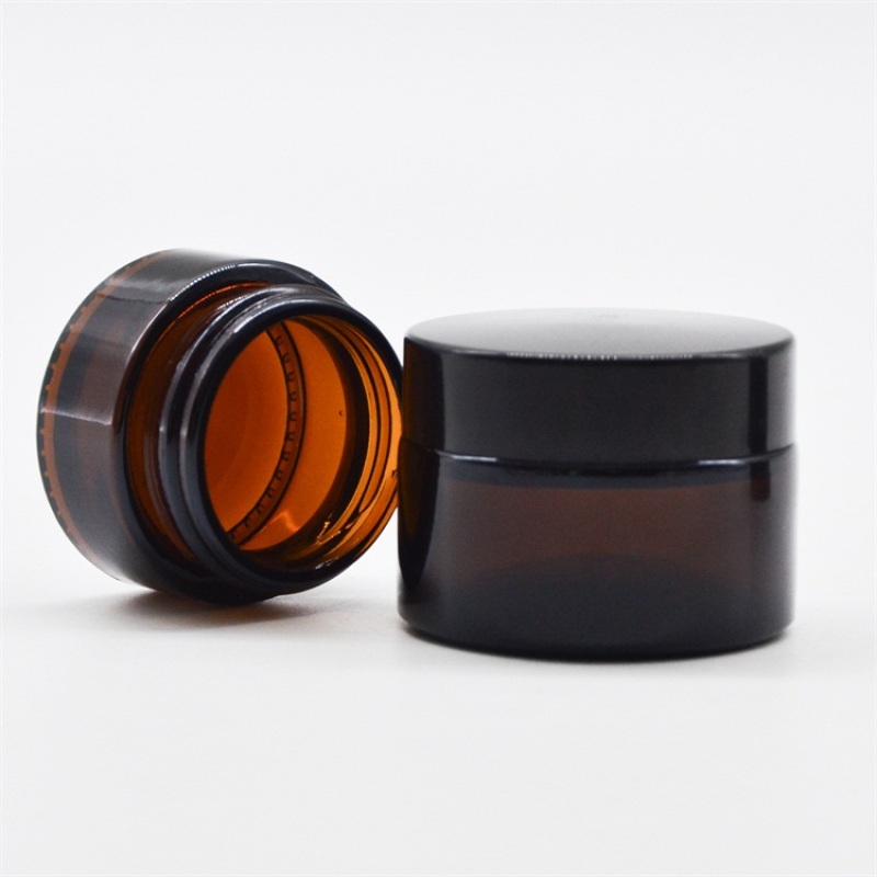 High Quality Empty Packaging 5g 10g 20g 50g 100g Amber clear Cosmetic Jars Glass Makeup Jars Glass