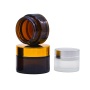 High Quality Empty Packaging 5g 10g 20g 50g 100g Amber clear Cosmetic Jars Glass Makeup Jars Glass