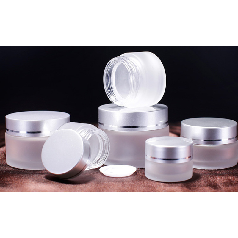 High Quality Empty Packaging 5g 10g 20g 50g 100g Amber clear Cosmetic Jars Glass Makeup Jars Glass
