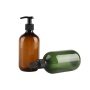 Bulk Sale Custom PET Packaging Skincare Plastic Lotion Bottle Round Amber with Pump Sprayer for Shampoo Use