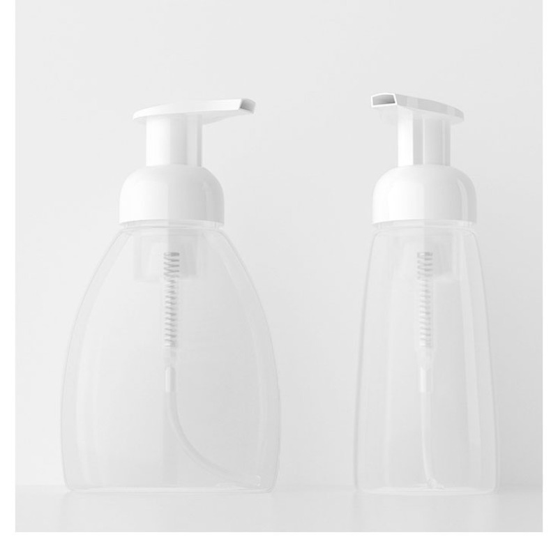 Transparent PET 250ml Facial Cleanser Packaging Empty for Clear Foam Pump Bottle for Liquid Soap Shampoo Sealed with Pump