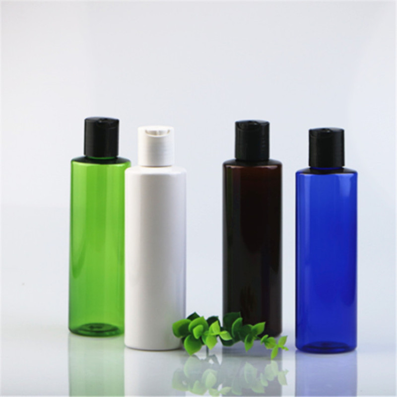Wholesale 6oz 200ml Brown Blue Aromatherapy PET Plastic Lotion Screen Printed Reed Diffuser Scented Bottle Skin Care Packaging