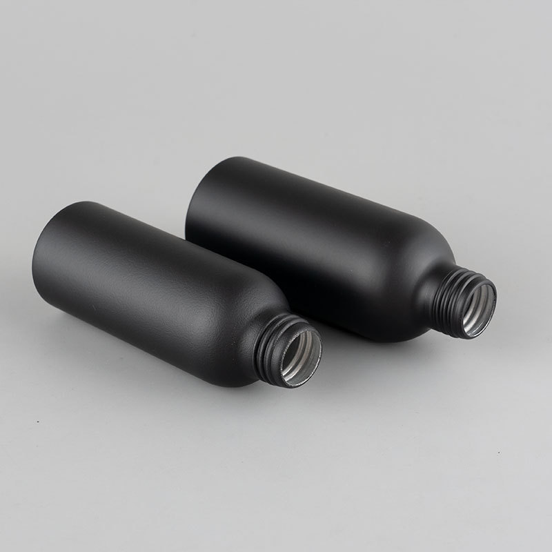 Wholesale Food Grade Empty Matte Black Aluminum Metal Bottle With Lotion Pump for Cosmetic Shampoo Packaging