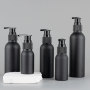 Wholesale Food Grade Empty Matte Black Aluminum Metal Bottle With Lotion Pump for Cosmetic Shampoo Packaging