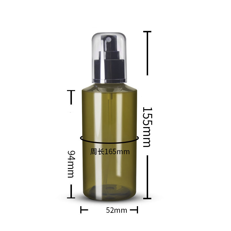Round Shape Amber Green Plastic Spray Bottles 200ml Bulk Cosmetic Skincare Lotion Pet Bottles Spray