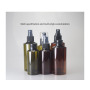 Round Shape Amber Green Plastic Spray Bottles 200ml Bulk Cosmetic Skincare Lotion Pet Bottles Spray