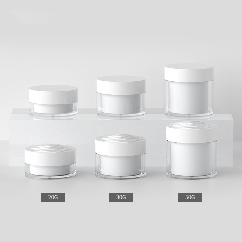 PP White Cosmetic Packaging Round Jars New Cream Jar with Rose Pattern AS 20 ml 30 ml Skincare Cream Jar