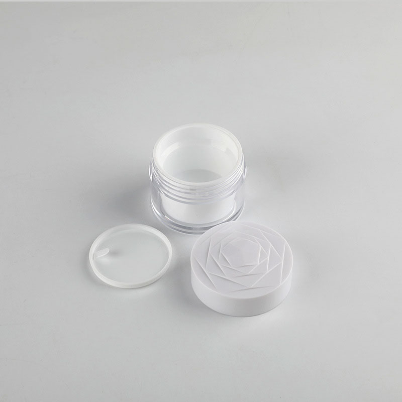 PP White Cosmetic Packaging Round Jars New Cream Jar with Rose Pattern AS 20 ml 30 ml Skincare Cream Jar
