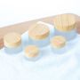5g10g15g30g50g100g Luxury Empty Cream Cosmetic Frosted clear Glass Jars with Wood Grain Lids
