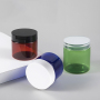 Customization 50g 80g PET Cream Jar Plastic Around  Lid with Widen Mouth clear  Green Amber Blue