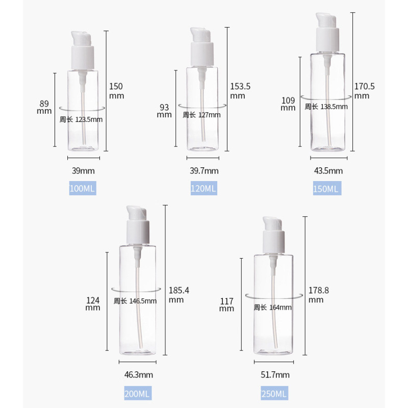 Wholesale Label Sticker Empty 120ml Skincare 4oz Body Oil Pump Pet Cosmetic Plastic Bottles for Oil