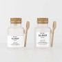 Wholesale Frost ABS Plastic Bath Salt Container Jars With Wood Spoon and Cork Lid 100ml for Cosmetic Packaging