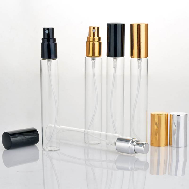 2023 15ml Cosmetics Perfume Glass Bottle Refillable Empty with Gold Cap and Pump Sprayer Eco-Friendly Recycling Feature