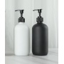 Top Sale Wholesale High Quality Matte Black White 250ml Frosted Shampoo Glass Bottle for Cosmetic