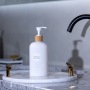 Skincare Packaging PET 200ml 250ml 350ml 500ml Shampoo Bottle Body Lotion Round Shoulder Plastic Bamboo Pump Bottle Skincare Set