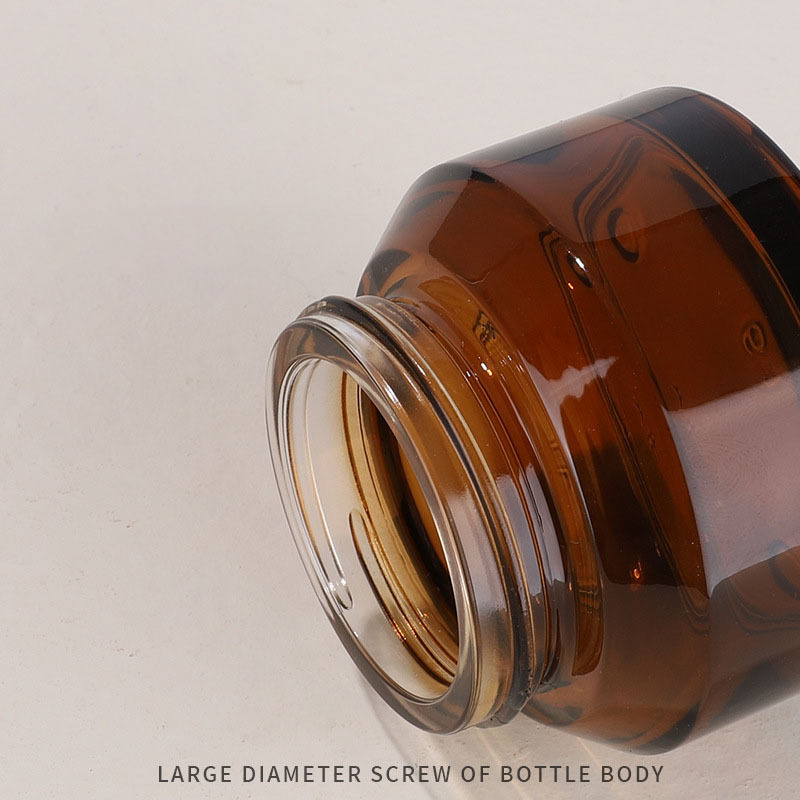 Factory Amber Cosmetic Jar Screw Cap Container 30g 50g Glass Jars with Lid Wide Mouth Cream Glass Jar
