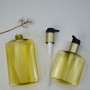 Cosmetics Containers 250ml 400ml PET clear Yellow Luxury Lotion Bottle Lotion Packaging Bottle Plastic Shampoo  Bottle Pump
