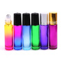 Colorful Skincare Cosmetic Container Glass Mini Bottle Empty 10ml Amber Essential Oil Roller Bottle