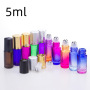Colorful Skincare Cosmetic Container Glass Mini Bottle Empty 10ml Amber Essential Oil Roller Bottle