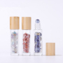 Essential Oil Roller Bottle Manufacturer 5ml 10ml  Essential Oil Bottle Roll on Glass Bottle with Crystals Roller Ball with Lid