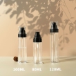 Trtransparent bottle + black pump + transparent lid