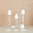 Trtransparent bottle + white pump + white lid