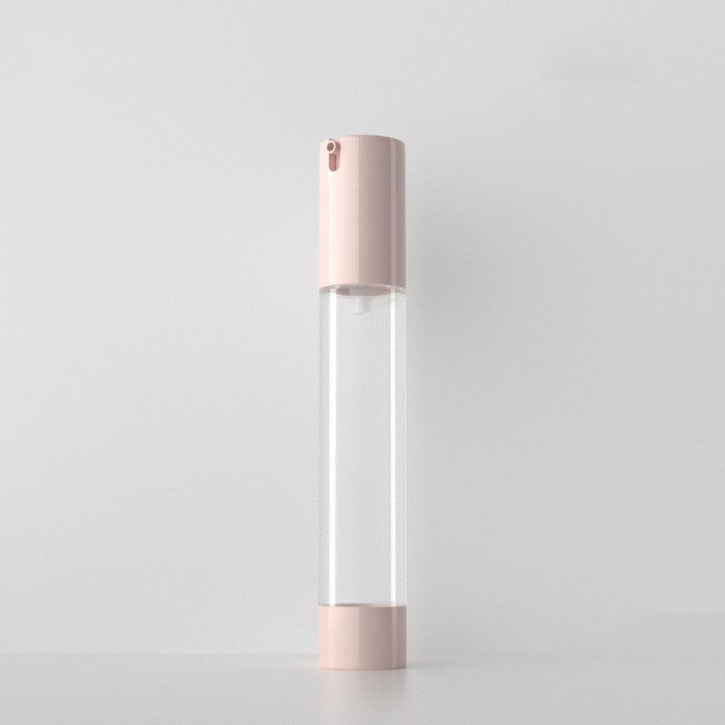 Label Printing AS 30ml pink Color clear Plastic Airless Cosmetic Skincare Lotion Bottle with Dispenser Pump