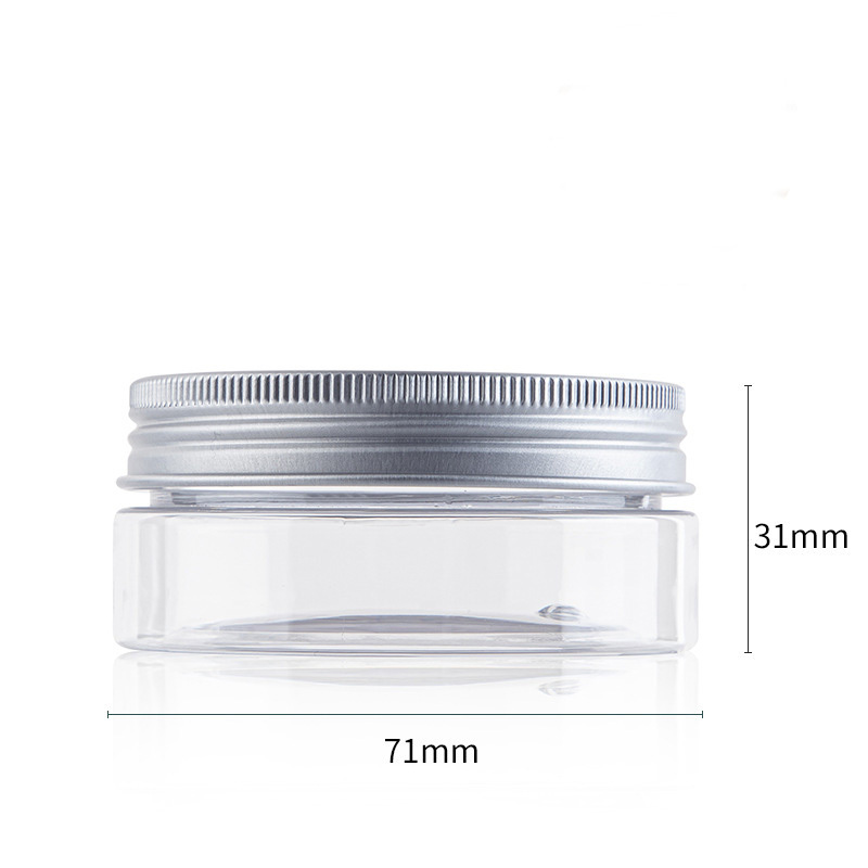 Wholesale 50ml Pet Plastic Cosmetic Cream Jar Empty Clear with Screw Top Lids for Skin Care Lotion