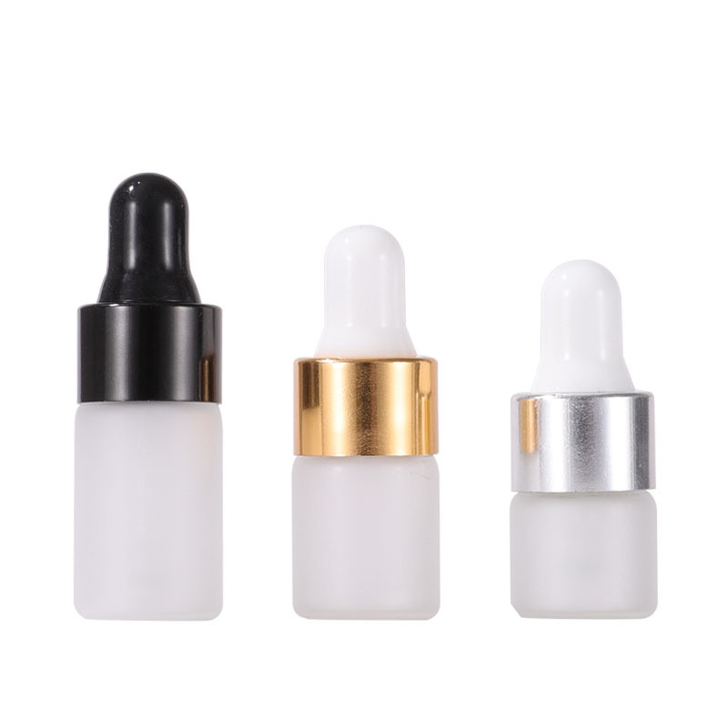 Luxury 1ml 2ml 3ml 5ml Small Refillable clear Frosted Essential Oil Glass Dropper Bottle
