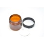 High Quality 3.3oz 100G PET Plastic Amber Cosmetic Jar with Recyclable Screw Top Black Cap High Visibility and Durability