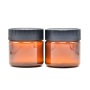 High Quality 3.3oz 100G PET Plastic Amber Cosmetic Jar with Recyclable Screw Top Black Cap High Visibility and Durability