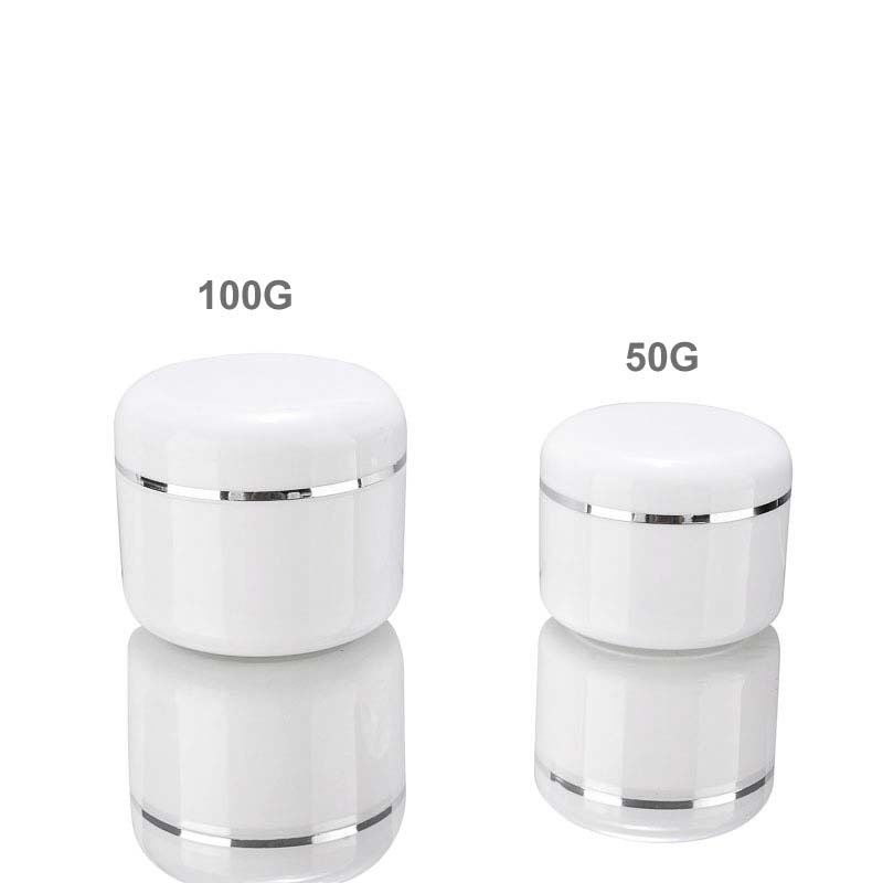 Wholesale Cream Packaging Jar 100g White Plastic PP Cream Jar Night Cream Jar Skin Care Recyclable with Screw Top Cap