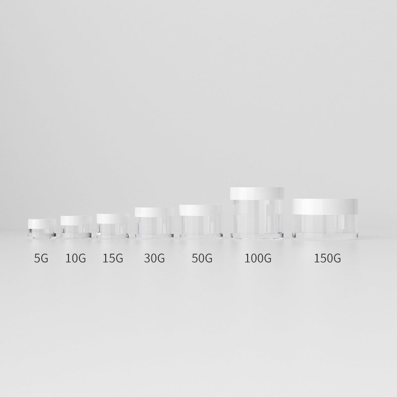 150g PETG Clear Plastic Cream Jar with Black Lid Thick Wall 4oz Round Cosmetic Skincare Packaging Jars for Skin Care