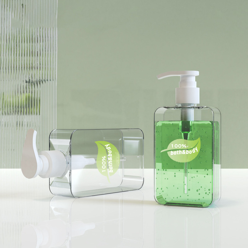 200ml 300ml for Clear Plastic Bamboo Pump Press Lotion Bottle Empty Shampoo Bottle with Pet for Skin Care Serum
