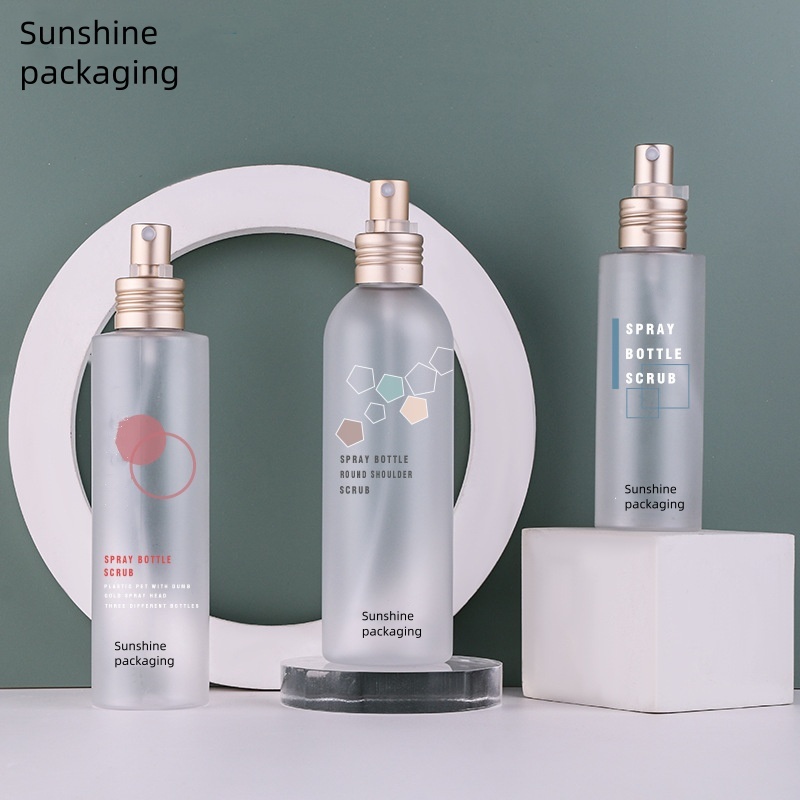 Cosmetic 100ml 150ml Flat Shoulder 200ml Spray Bottle Round Shoulder Frosted Body Spray Bottle Plastic Continuous Spray Bottle