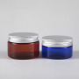Cosmetic Jars 100g 150g PET Cream Plastic Jar Amber Cosmetic Container Jar clear 4 oz Cosmetic Jars with Aluminum Cap