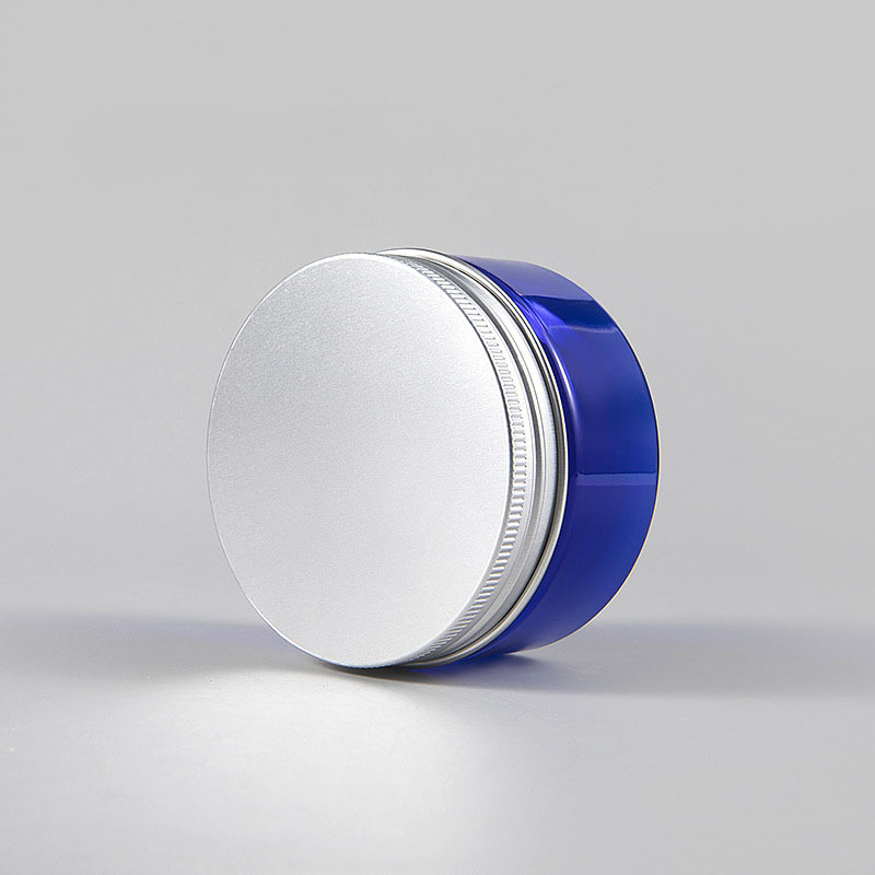 Cosmetic Jars 100g 150g PET Cream Plastic Jar Amber Cosmetic Container Jar clear 4 oz Cosmetic Jars with Aluminum Cap
