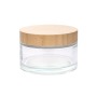 Matte Black Cosmetic Jar 30ml Oliver Green Glass with Bamboo Lid for Skin Care and Eye Cream 30g Face Cream Storage