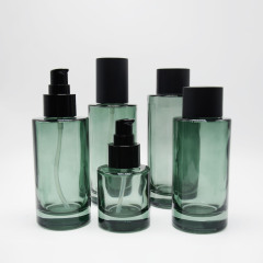 High-end Cosmetic Packaging Set 50g 30ml 50ml 100ml 120ml Flat Shoulder Glass Lotion Pump Serum Dropper Bottles Cream Jars