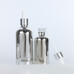 Luxury 5ml10ml15ml20ml30ml50ml100ml Silver Cosmetic Essential Oil Dropper Glass Bottle